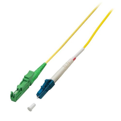 Simplex Jumper LC/UPC - E2000®-APC8°, 0,5 m, OS2, LSZH 3,0mm, gelb