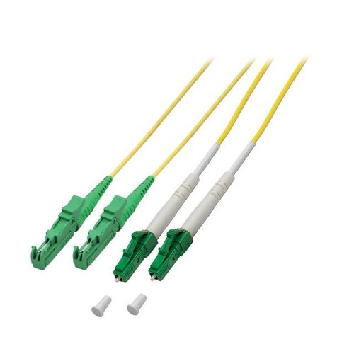 Duplex Jumper LC/APC-E2000®/APC 9/125µ, 1 m, OS2, LSZH, gelb