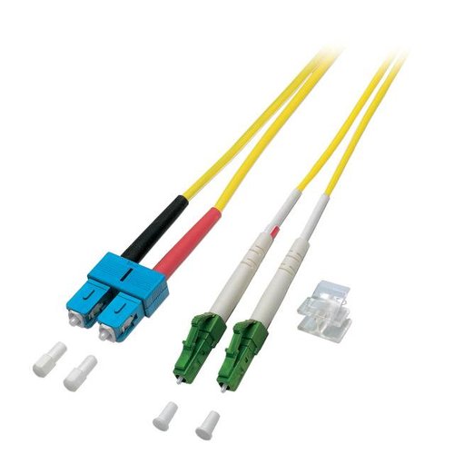 Duplex Jumper LC/APC-SC 9/125µ, 1 m, OS2, LSZH, gelb