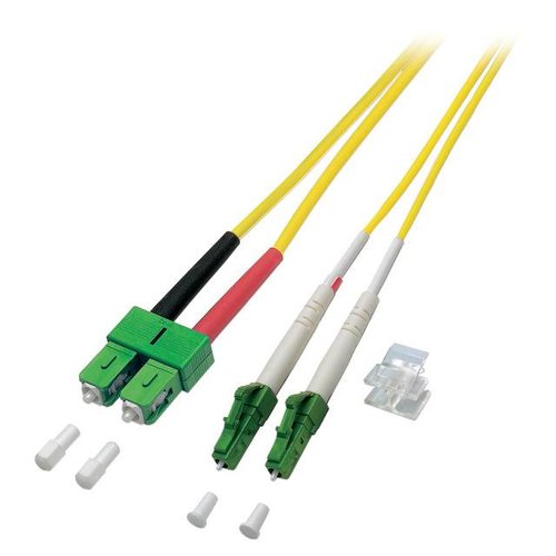 Duplex Jumper LC/APC-SC/APC8° 9/125µ, 2 m, OS2, LSZH, gelb