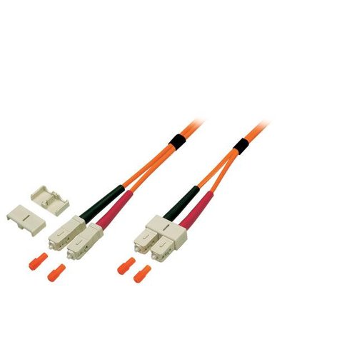 Duplex Jumper SC - SC 62,5/125µ, 1 m, OM1, LSZH, orange, 3mm