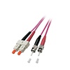Duplex Jumper SC-ST 50/125µ, 7.5 m, OM4, LSZH, violett