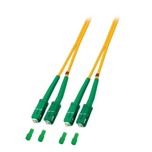 Duplex Jumper SC/APC8° - SC/APC8° 9/125µ, 0.5 m, OS2, LSZH, gelb