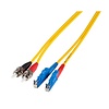 Duplex Jumper E2000®-ST 9/125µ, 2 m, OS2, LSZH, gelb, Ø 2x2,8mm