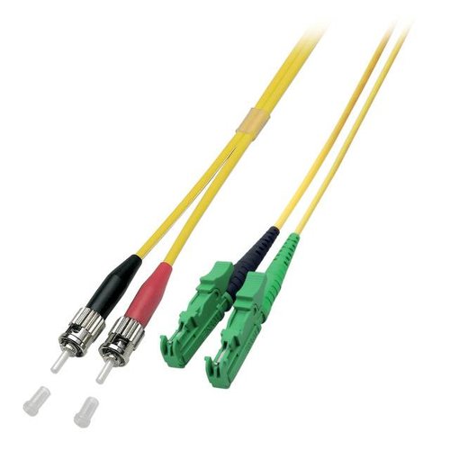 Duplex Jumper E2000®/APC8°-ST 9/125µ, 1 m, OS2, LSZH, gelb