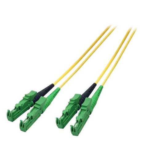 Duplex Jumper E2000®/APC8°-E2000®/APC8° 9/125µ, 0,5 m, OS2, LSZH, gelb