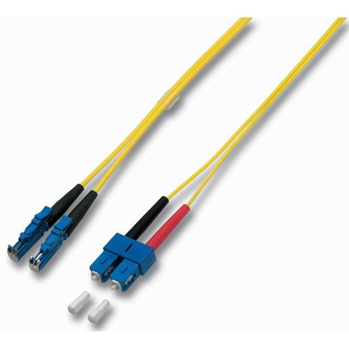 Duplex Jumper E2000® - SC 9/125µ, 1 m, OS2, LSZH, gelb, 3mm