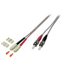 Duplex Jumper armiert SC - ST 50/125µ, 5 m, OM2, LSZH, grau 3,0mm