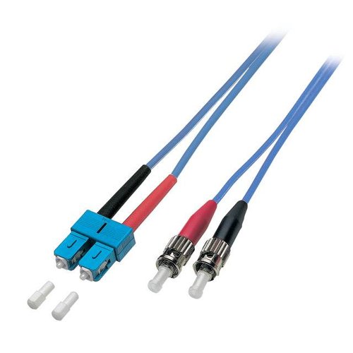 Duplex Jumper armiert SC - ST 9/125µ, 2 m, OS2, LSZH, blau 3,0mm