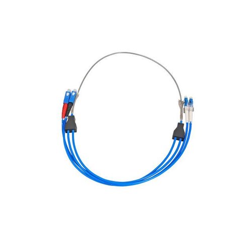 Duplex Jumper armiert LC - SC 9/125µ, 1 m, OS2, LSZH, blau 3,0mm