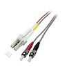 Duplex Jumper armiert LC - ST 50/125µ, 5 m, OM2, LSZH, grau 3,0mm