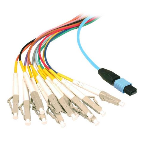 MTP/MPO(F)/LC OM3 50/125µ LowLoss 5 m, OM3, LSZH, Fanoutcable