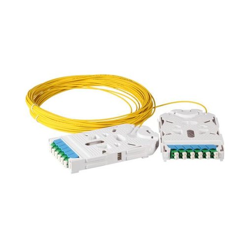 Set aus 2 Fast Connect Modulen, inkl. Kabel 6x LC/APC duplex grün, 10m