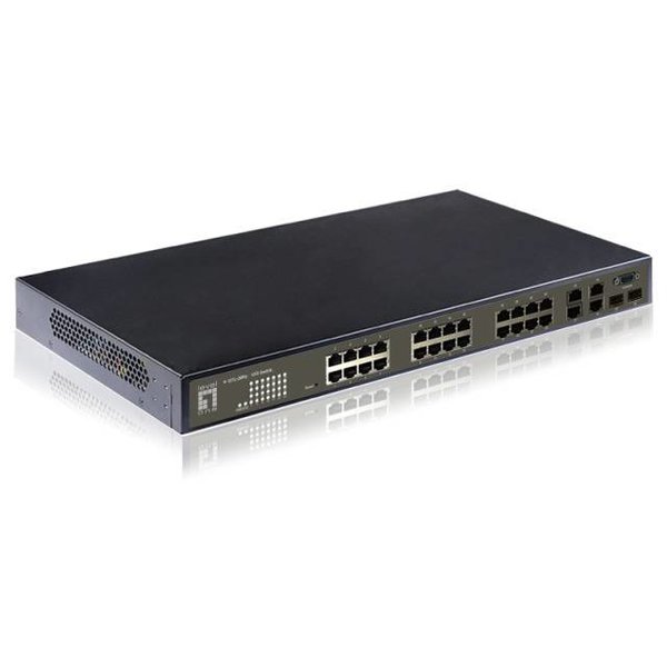 26 Port L2 Managed Gigabit Ethernet Fiber Switch, 2 Ports SFP+,10-Gigabit  Ethernet,4 Ports SFP/RJ45 - CDZ