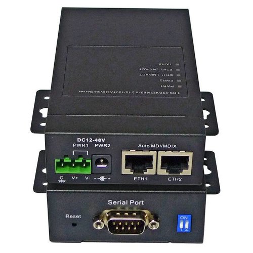 Device Server RS232/422/485 - DB9M-2x10/100TX , Hutschiene