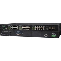 24 10/100/1000T PoE at/af + 4 Dual SFP L2 plus Industrial Switch w/IEC320 AC INPUT; -20°C to 60°C
