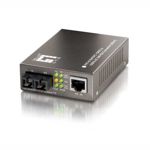 Media Konverter Fast Ethernet für PoE, 10/100TX-100FX SC SM