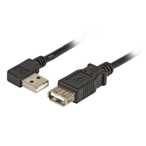 USB2.0 Kabel A-gewinkelt - A St-Bu 0,5m schwarz, Enhanced