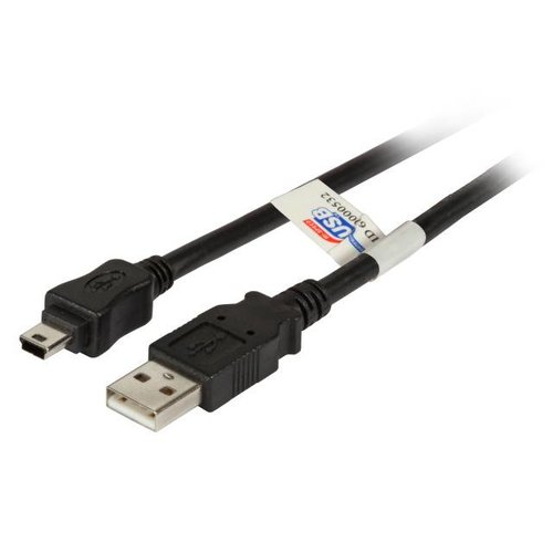 USB2.0 Kabel A - Mini-B 5pol. St-St 1,0m schwarz, Premium