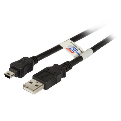 USB2.0 Kabel A - Mini-B 5pol. St-St 3,0m schwarz, Premium