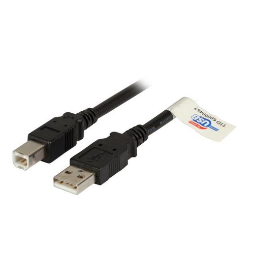 USB2.0 Anschlusskabel A-B St-St 0,5m schwarz, Premium