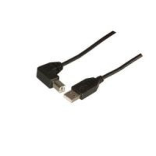 USB2.0 Kabel A - B-gewinkelt St-St 0,5m schwarz, Enhanced