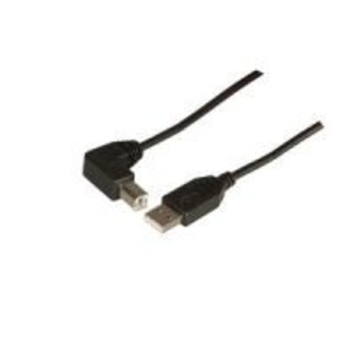 USB2.0 Kabel A - B-gewinkelt St-St 1,0m schwarz, Enhanced