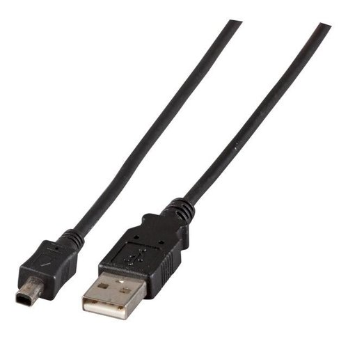 USB2.0 Anschlusskabel A auf B Mini 4-polig, schwarz, 1m