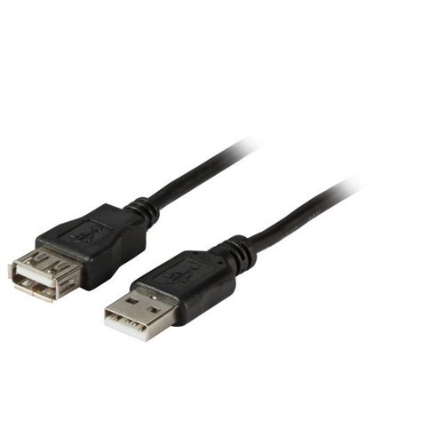 USB2.0 Verlängerungskabel A-A St-Bu 0,5m schwarz, Premium