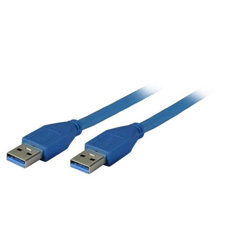 USB3.0 Anschlusskabel A-A St-St 1,0m blau, Premium