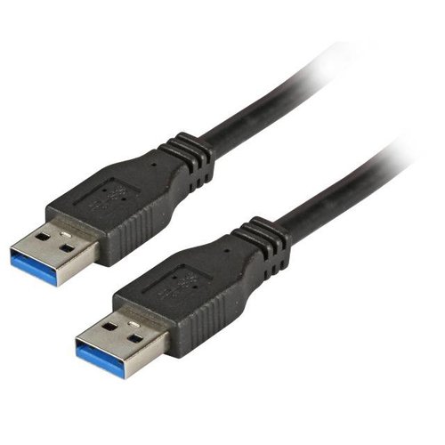 USB3.0 Anschlusskabel A-A St-St 1,8m schwarz, CLASSIC