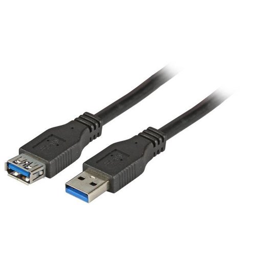 USB3.0 Verlängerungskabel A-A St-Bu 5,0m schwarz, Enhanced