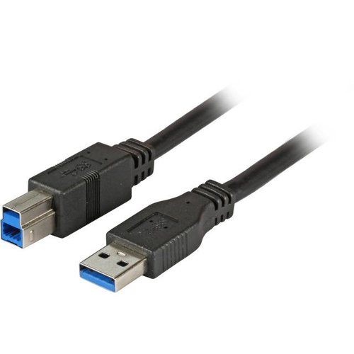 USB3.0 Anschlusskabel A-B St-St 1,0m schwarz, Enhanced