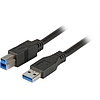 USB3.0 Anschlusskabel A-B St-St 5,0m schwarz, Enhanced