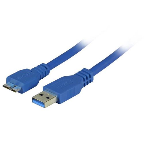 USB3.0 Kabel A - Micro B St-St 5,0m blau, Enhanced