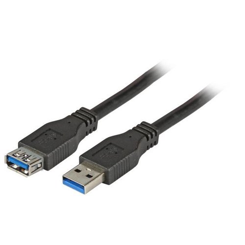 USB3.0 Verlängerungskabel A-A St-Bu 1,8m schwarz, Premium
