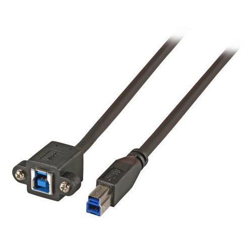 USB3.0 Verlängerungskabel B-B St.-Einbaubuchse 0,5m schwarz