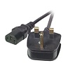 Netzleitung UK BS1363A-C13 180 °, schwarz, 3 m, 3 x 1.00 mm²