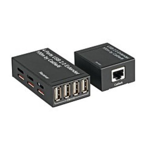 USB2.0 Extender Cat.5e/6 100m 4-Port, inkl. Netzteil