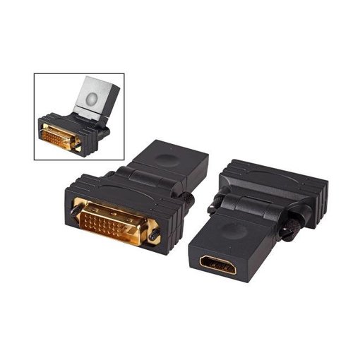 HDMI™ /-DVI 24+1 Adapter Typ A Bu auf DVI-D24+1 St 360°