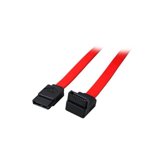 SATA 150 Kabel gewinkelt,0,5m, 1x90°, 1x gerade, Farbe: rot