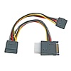 SATA StromKabel SATA 15P PCB +4 Pin Buchse / 2x SATA 15P