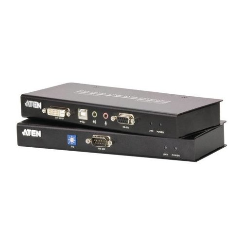 KVM Extender-Set DVI-USB-Audio -Serial, 2x RJ45, Single Link