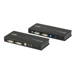 USB DVI Dual View KVM Extender Audio + RS-232 (60m)