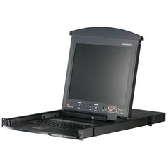 8 Port KVM Switch Cat.5 + Konsole 19"/1HE mit 19" LCD