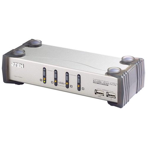 4-Port KVM-Switch USB-Audio 2xUSB2.0 HUB, OSD, Kabelset