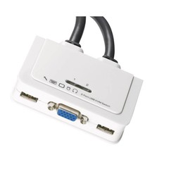 2-Port KVM VGA-USB-Audio mit Kabelsätzen 2x0,9 m