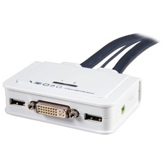 2-Port KVM DVI-USB-Audio mit Kabelsätzen 2x 0,9m