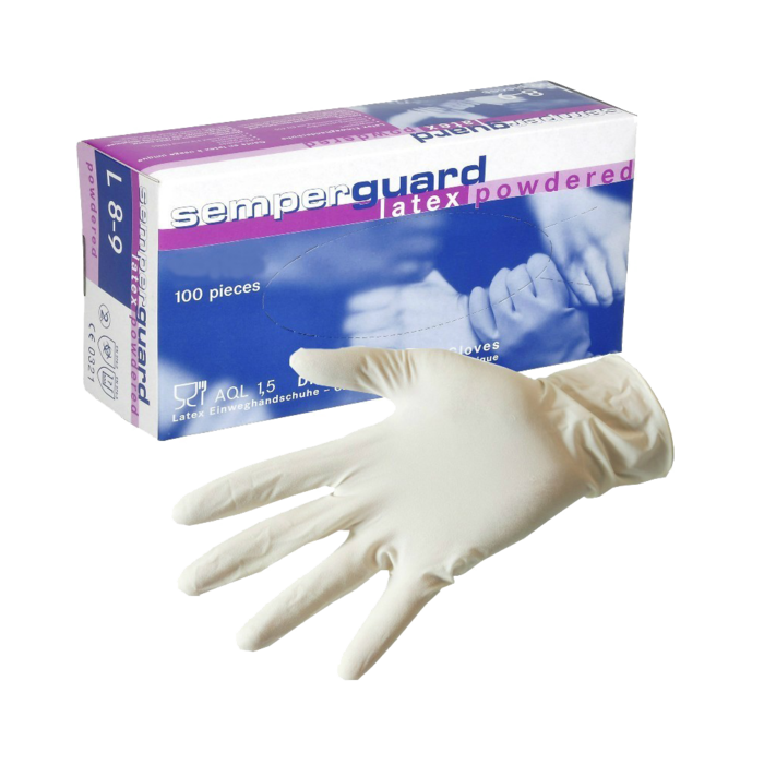 Semperguard Powdered latex gloves - 123disposables.com