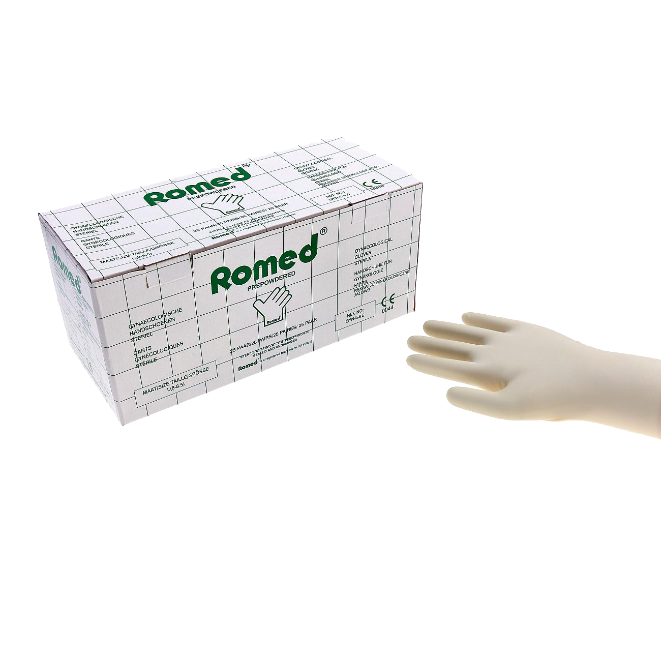 Romed Gynecological glove sterile 25 pair - 123disposables.com